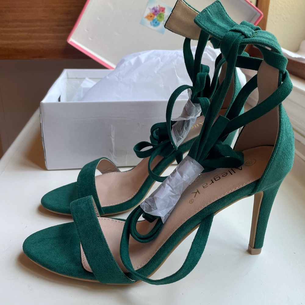 Green Strappy Heels